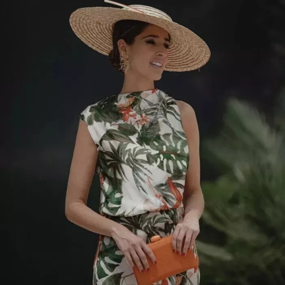 ZARA TROPICAL PRINT MIDI DRESS SIZE S - Picture 4 of 13